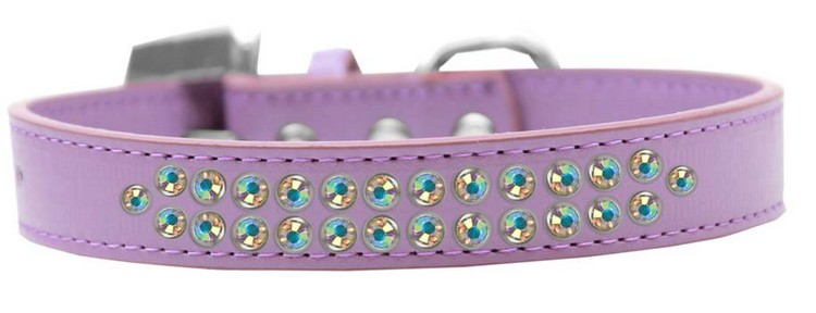 Two Row AB Crystal Size 20 Lavender Dog Collar